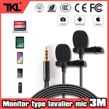 Tkl microfone de lapela duplo omnidirecional, com condensador para lapela, para gravação de vídeo em celular 2024 - compre barato