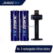 Jugee-batería de litio recargable por usb, 1,5 v, 2000mah, AA, 3000mWh, polímero de litio, Cargador USB, 2 uds. 2024 - compra barato