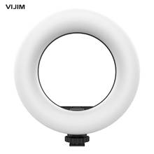 Vijim vl64 6 Polegada mini led anel luz selfie beleza luz 3 modos de iluminação 3200k-5600k pode ser escurecido embutido bateria recarregável 2024 - compre barato