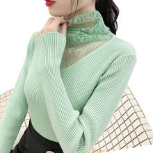 Lace Turtleneck Sweater Female 2019 Winter Knitted Women Sweater And Pullover Female Tricot Jersey Jumper Pull Femme Transparent 2024 - buy cheap
