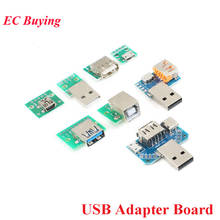 5 шт. мини микро гнездовой разъем USB к DIP адаптеру плата коннектор конвертер 4P 5P 2,54 мм 3 4USB адаптер пластина печатная плата для Arduino 2024 - купить недорого