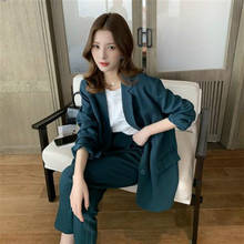 Work Pant Suits OL 2 Piece Sets Single-breasted Blazer Jacket & Trousers Suit for Women Set Feminino 2022 Spring Plus Size 3XL 2024 - buy cheap