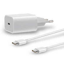 18 Вт Зарядное устройство USB-C адаптер питания с кабелем типа C быстрое зарядное устройство для iPhone 11 Pro/Max/iPhone XS XR для iPad Pro для samsung 2024 - купить недорого
