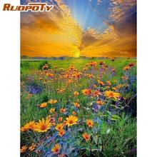 RUOPOTY 5D DIY Diamond Embroidery Flowers Field Hobbies And Crafts Diamond Painting Landscape Cross Stitch Kit Home Decor 2024 - buy cheap