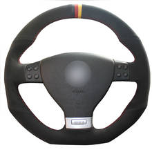 Black Suede Car Steering Wheel Cover for Volkswagen Golf 5 Mk5 GTI VW Golf 5 R32 Passat R GT 2005 2024 - buy cheap