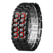 Samurái LED para hombre, reloj deportivo sencillo, de moda, Digital, de Metal, Rojo 2024 - compra barato