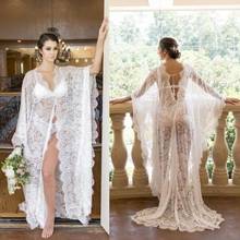 Summer Wedding Dresses Sexy V Neck Long Sleeves Lace Appliques Bridal Gowns Custom Made Backless Sweep Train Maternity Robes 2024 - buy cheap