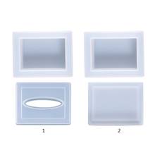 Tissue Box Crystal Epoxy Resin Mold Jewelry Storage Napkin Holder Silicone Mould 2024 - buy cheap