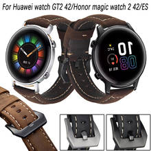 Correa de cuero de 20mm para Honor magic watch 2 42/ES, correa de reloj para Huawei watch 2/GT2 42, accesorios más vendidos 2024 - compra barato