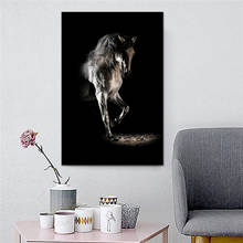 Black Horse Photography Photo Modern Animal Canvas Painting Home Decor Wall Art Pictrues Prints No Frame 2024 - buy cheap