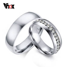 Vnox 2pcs/lots Engagement Rings for Women Men Jewelry Lover's 6MM Stainless Steel Wedding Bands Ring Wholesale 2024 - buy cheap