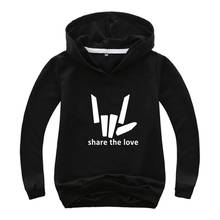 DLF-Sudadera con capucha para niños y niñas, camisa de manga larga con estampado gráfico de Youtube Share The Love, de 2 a 16 años 2024 - compra barato