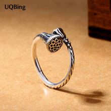 Free Shipping Retro Vintage 925 Sterling Silver Lotus Flower Rings Women Gift Finger Rings 2024 - buy cheap