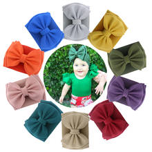 Faixa de cabeça infantil de algodão com laço, turbante grande para crianças 2024 - compre barato