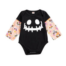0-18M Halloween Newborn Kid Baby Girl Boy Clothes Print Long Sleeve Pumpkin Bodysuit Cute Sweet Party Club Sunsuit Cotton Outfit 2024 - buy cheap