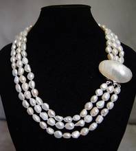 Unique Pearls jewellery Store White Baroque Genuine Freshwater Pearl Necklace Shell Clasp Charming Women Gift Fine Jewelry 2024 - buy cheap