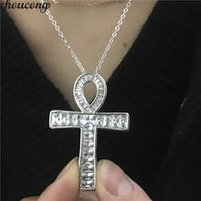 choucong Handmade ANKH Cross Pendant AAAAA Cz Real 925 Sterling silver Chain Cross Pendant Necklace for Women Men Party jewelry 2024 - buy cheap