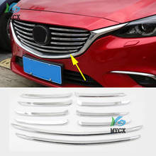 Marco de rejilla frontal de cromo para Mazda 6 M6 Atenza 2017, embellecedor Exterior de cromo, piezas de estilo, 10 Uds. 2024 - compra barato