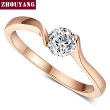 Wedding Ring For Women Concise 4mm Round Cut Cubic Zirconia Rose Gold Color Engagement Fashion Jewelry ZYR239 ZYR422 2024 - buy cheap