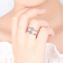 Charm Lady Silver Plated Women Finger Rings Jewelry Double Layer CZ Round Female Bride Wedding Accessories Girl Rings Adjustable 2024 - buy cheap