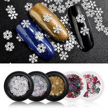 PinPai Winter Christmas Snowflake Nail Sequins Gold Metal Acrylic Glitter Nail Tips Manicure Snow Flower Decoration Accessories 2024 - buy cheap