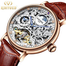 KINYUED Moon phase Skeleton Watches Mens Top Brand Luxury Tourbillon Mechanical Automatic Watch Sports Transparent Reloj Hombre 2024 - buy cheap