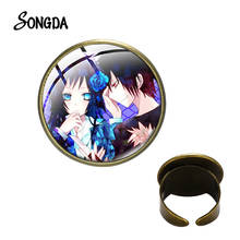 DuRaRaRa Glass Cabochon Ring Women Cute Anime Photo Open Ring Toy Props Men Vintage Jewelry Cool Gifts Smart Gadgets 2024 - buy cheap