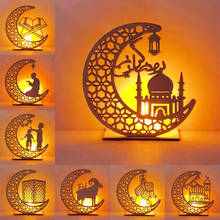 Luminária de velas para decoração de feriados moda romântica ramadã casa de madeira decoração de eid mubarak led televisão 2024 - compre barato