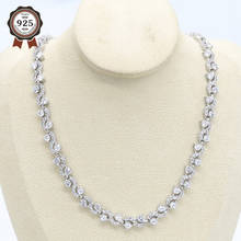 Женское геометрическое ожерелье серебряного цвета с белым цирконием, свадебное украшение на день рождения, Бесплатная подарочная коробка 2024 - купить недорого