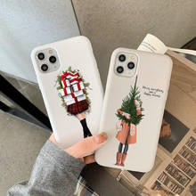 Funda de TPU con dibujo de chica de Navidad para iPhone, carcasa suave a la moda para iPhone 11pro Max, 7, 8, 6S Plus, Xr, Xs, color blanco caramelo 2024 - compra barato
