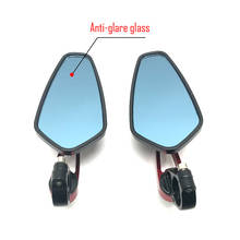 Rearview motorcycle rear view side mirrors motorbike retroviseur scooter retrovisor moto bar end blue mirror 2024 - buy cheap