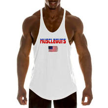 Brand Cotton Fashion Vest Stringer Gym Mens Back Tank Top Clothing Bodybuilding Singlets Fitness Sleeveless Workout Sports Shirt 2024 - buy cheap