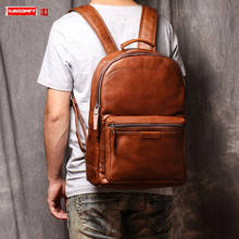 Vintage Men's Leather Backpack Retro Men Computer Backpacks Travel Bags New Original Large Capacity Casual Head Layer Leather 2024 - buy cheap