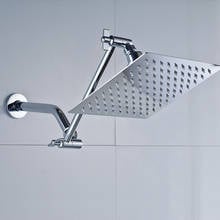 chrome rainfall shower faucet set 8/10/12 ultrathin rotation shower head with wall mount adjustable extension folding shower arm 2024 - buy cheap