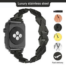 Correa de lujo para Apple Watch de acero inoxidable para mujer, 6/5/4/3/2, correa de Metal para Iwatch 38/40/42/44MM, accesorios de pulsera 2024 - compra barato