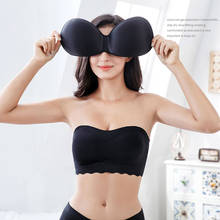 Sujetadores invisibles con relleno de realce para mujer, sujetador de talla grande, sin tirantes, sin costuras, sin aros, M-7XL de Copa grande 2024 - compra barato