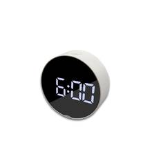 Creative mirror alarm clock multi-function LED clock make-up mirror alarm clock battery plug-in dual-purpose mirror alarm clock 2024 - buy cheap