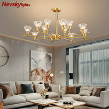 Brass chandelier living room ceiling chandeliers bedroom led lustre lighting glass shade pendant fixture kitchen copper light 2024 - buy cheap