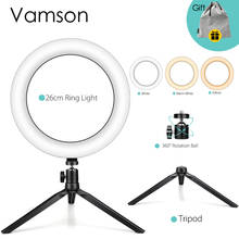 Vamson Ring Light 10" Camera Selfie Ring Light Dimmable Holder light for YouTube Video recording led lights ring light VLS08D 2024 - buy cheap
