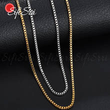 Sifisrri 1.5-3.0mm Width Box Chain Stainless Steel Necklaces For Men Women Gold Link Solid Metal Hot Jewelry Gift Supplies 2024 - buy cheap