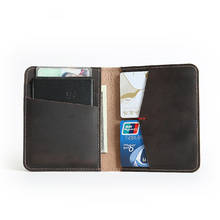 2020 Genuine Leather Card Holder Men Vintage Handmade Short Credit Card Holders Purse Case Driver License Cover Wallet For Male 2024 - buy cheap