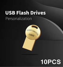 Hot Selling Mini Metal Customized 10PCS 8GB 16GB 32GB USB 2.0 USB Flash Drives Free laser LOGO Smiley pen Drives 2024 - buy cheap