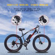 Electric Mountain Bike 350W Up to 35km/h 26inch Fat Tire e-Bike 21 Speeds Beach Cruiser Sports Snow Bikes 13Ah Battery 2024 - buy cheap