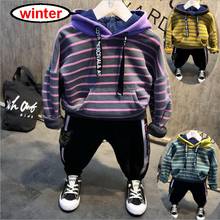 Children Clothing Winter Boys Clothes Thick Plus Velvet Hoodie+ Plush Pants Christmas Outfit Kids Boys Clothes Suit 2-6years 2024 - buy cheap