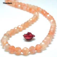 Mamiam Natural A+ Sunstone Faceted Round Beads 4mm Smooth Loose Stone Diy Bracelet Necklace Jewelry Making Charm Gift Design 2024 - buy cheap