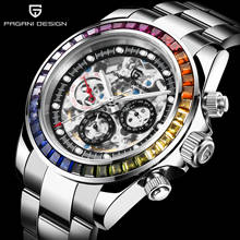 PAGANI DESIGN Automatic Watch for Men Mechanical Skeleton Watches Stainless Steel Waterproof Fashion Business Relogio Masculino 2024 - buy cheap