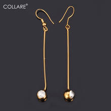 Collare Long Earring For Women Gold Color Wholesale Rhinestone Drop Crystal Earrings Fashion Jewelry E675 2024 - buy cheap