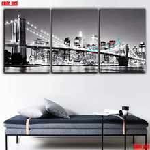 5d Diamond Painting Manhattan Bridge New York CrossStitch Diamond embroidery diy full square mosaic rhinestone puzzle Decor 3PCS 2024 - buy cheap