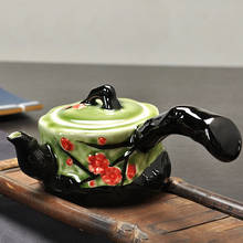 Porcelain Plum Blossom Side Handle Teapot Ceramic Hand-painted Hand-made Kung-Fu Tea Set Accessories Single Pot Household 2024 - buy cheap