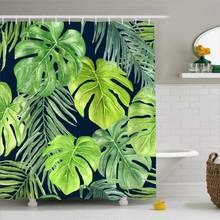 3D Print Jungle Plants Bath Curtain Durable Waterproof Polyester Shower Curtain with Hooks Bathroom Decor 1 Piece 180x180cm 2024 - buy cheap